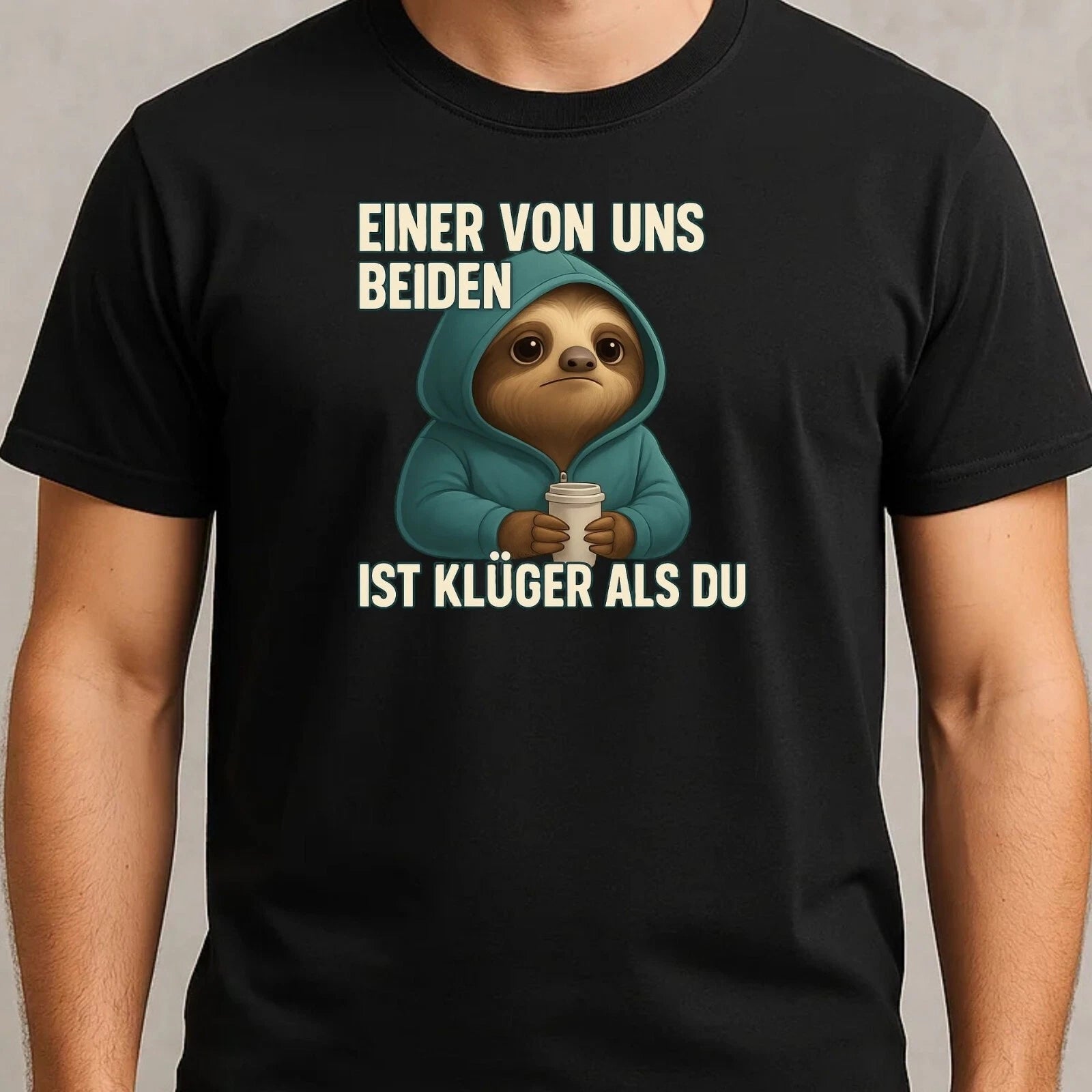 Mens Funny Sloth Print Cotton T-Shirt Size XS to 5XL