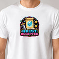 Quest Accepted Scroll T-Shirt Retro RPG Gamer Tee Gift