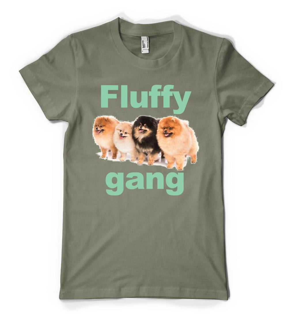 BNWT Pomeranian Fluffy Gang Dog Funny Cute Personalised Adult And Kids T Shirt