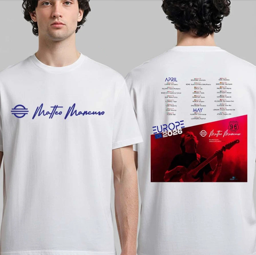Matteo Mancuso Tour Dates T-Shirt – Route 96 Europe Double Side Design