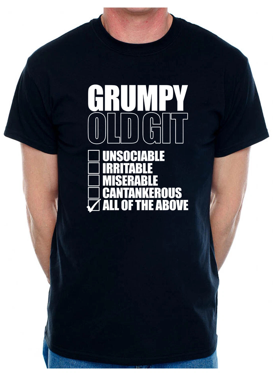 Grumpy Git Checklist Retirement Present Birthday Gift Funny Mens T-Shirt