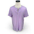 J.Crew Mens Slub Cotton Short Sleeve Henley Shirt Purple Lilac Lavender Large