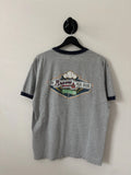 Vintage Atlanta Braves Shirt Mens Large Gray 2000s Ringer Baseball MLB