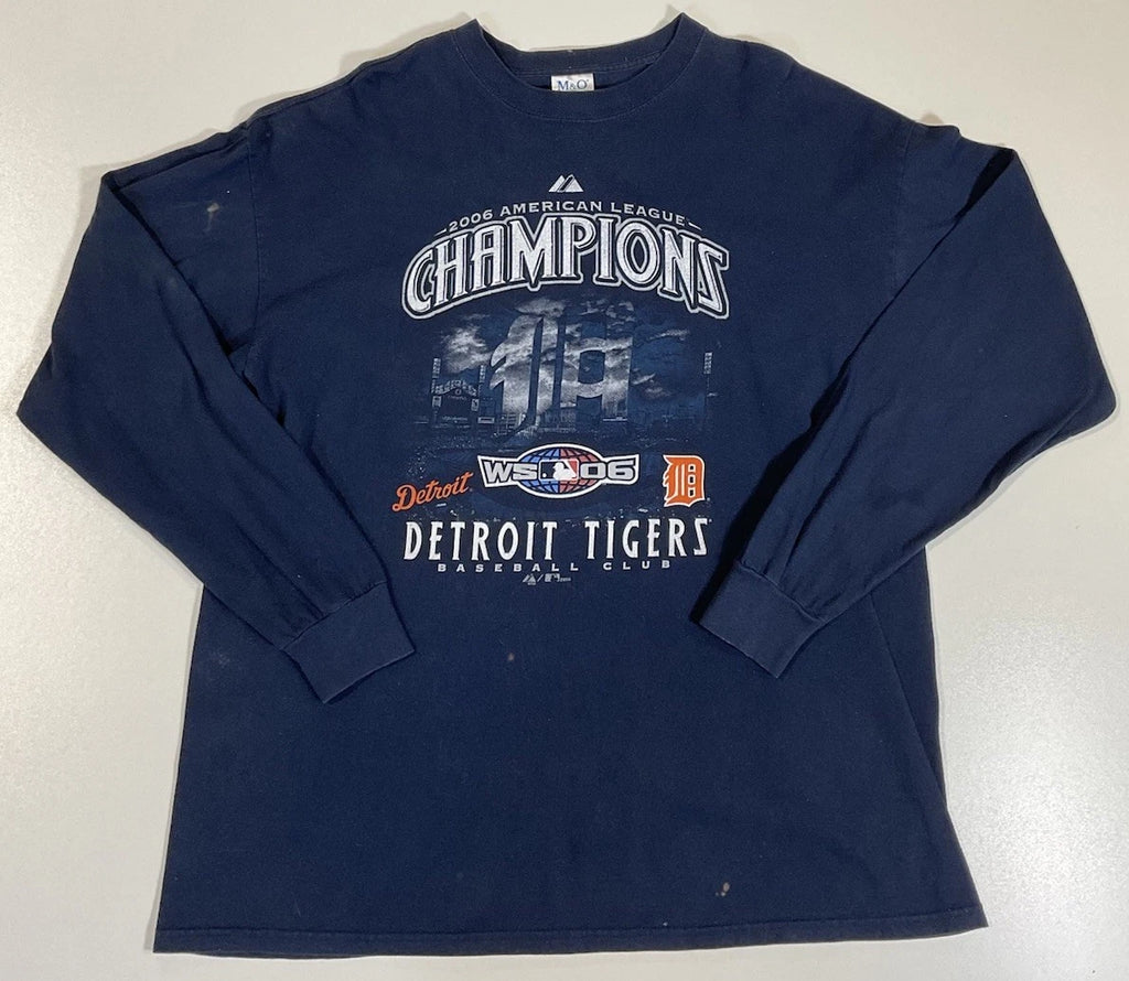 VintageDetroit Tigers Long Sleeve T Shirt Sz XXL Bleach World Series 2006 Y2K