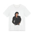 Retro Pop Star Portrait Tee | Vintage Leather Jacket Photo