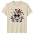 Cute Halloween Skeleton Womens T-Shirt Skeleton Halloween Gift For Her