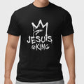 Jesus Is King Christian T-Shirt Crown Faith Religious Graphic Tee Unisex Black