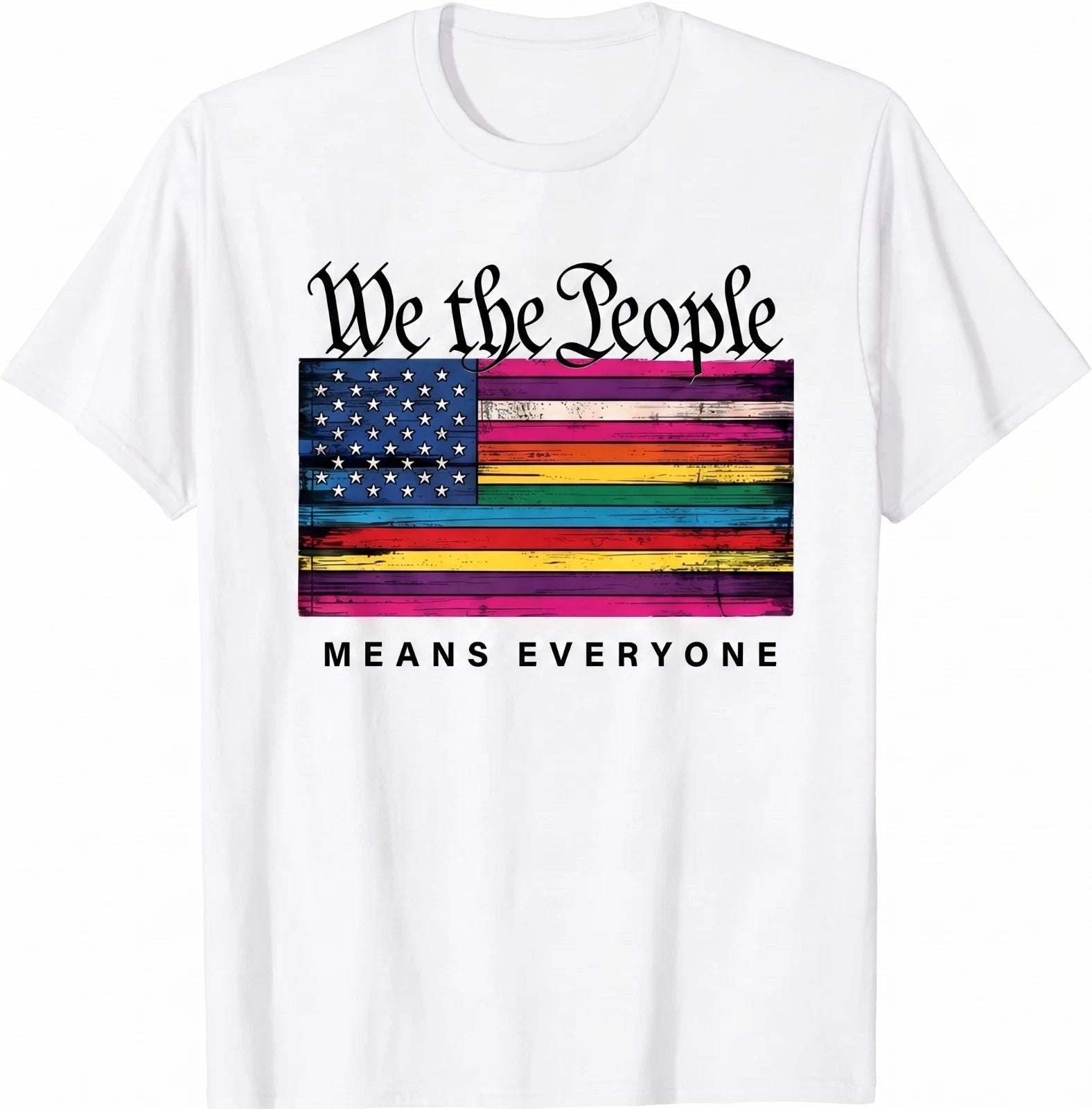 We the People Pride LGBTQ Equality Rainbow American Flag 4th July Unisex T-Shirt