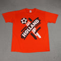 Vintage Holland Soccer Shirt Mens XL Orange Jerzees Made In USA Graphic Tee 80s