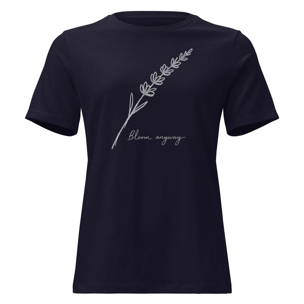 Bloom Anyway Shirt Minimalist Floral Line Art Aesthetic Viral Quote Tee