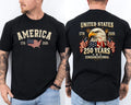 250 Years American Flag 250th Anniversary USA Bald Eagle Front & Back T-Shirt