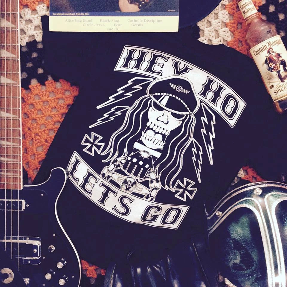 HEY HO LET'S GO TEE chained steering wheel van vintage portholes windows patch