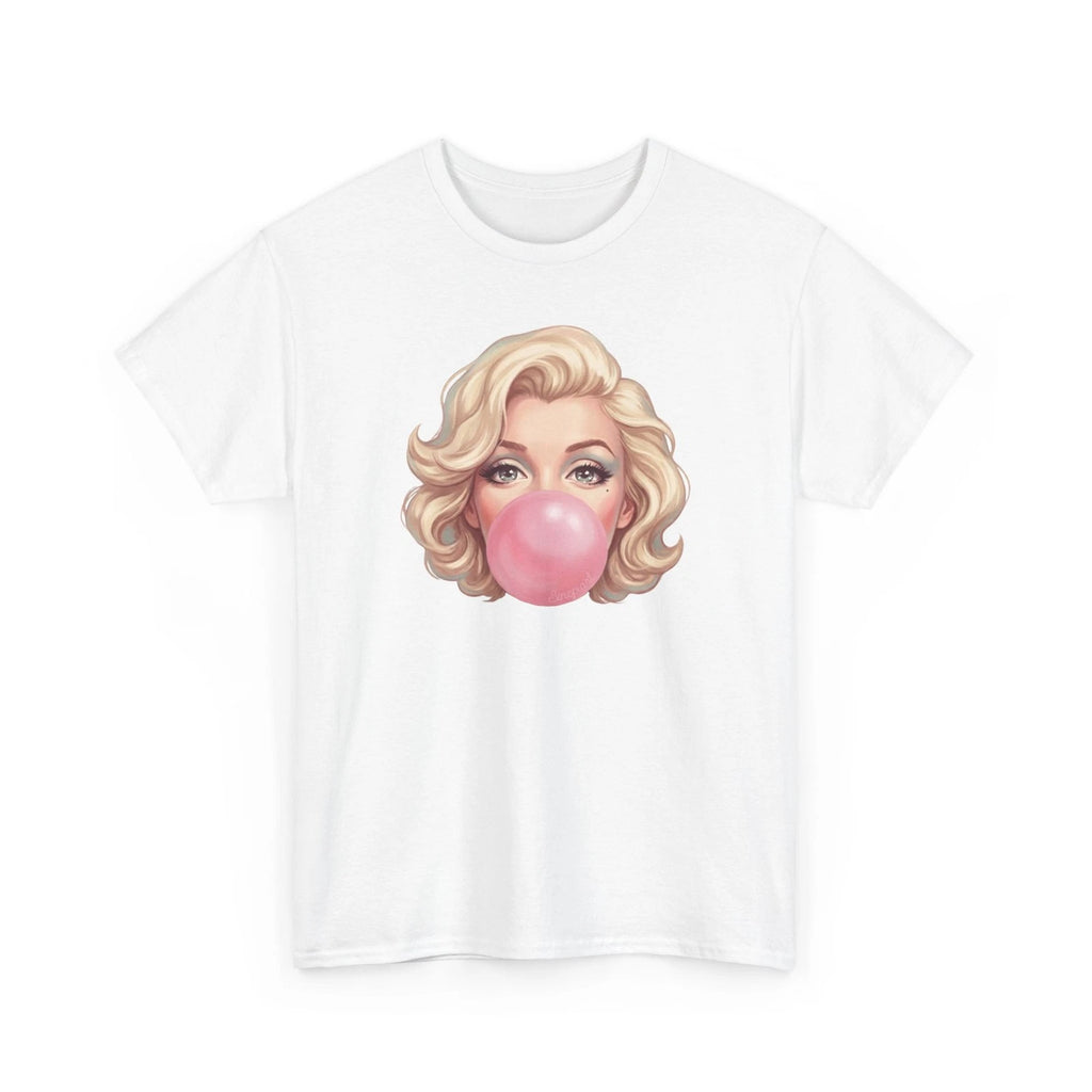 Marilyn Blowing Bubble Tee | Retro Pop Art Face T Shirt  4 colors, S to 2XL