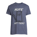 SMALL Nope Not Today Kitty Cat Blue Graphic T-Shirt