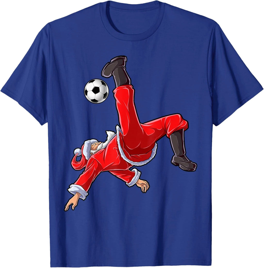 Christmas Santa Soccer Bicycle Kick Xmas Ball Sports Unisex T-Shirt