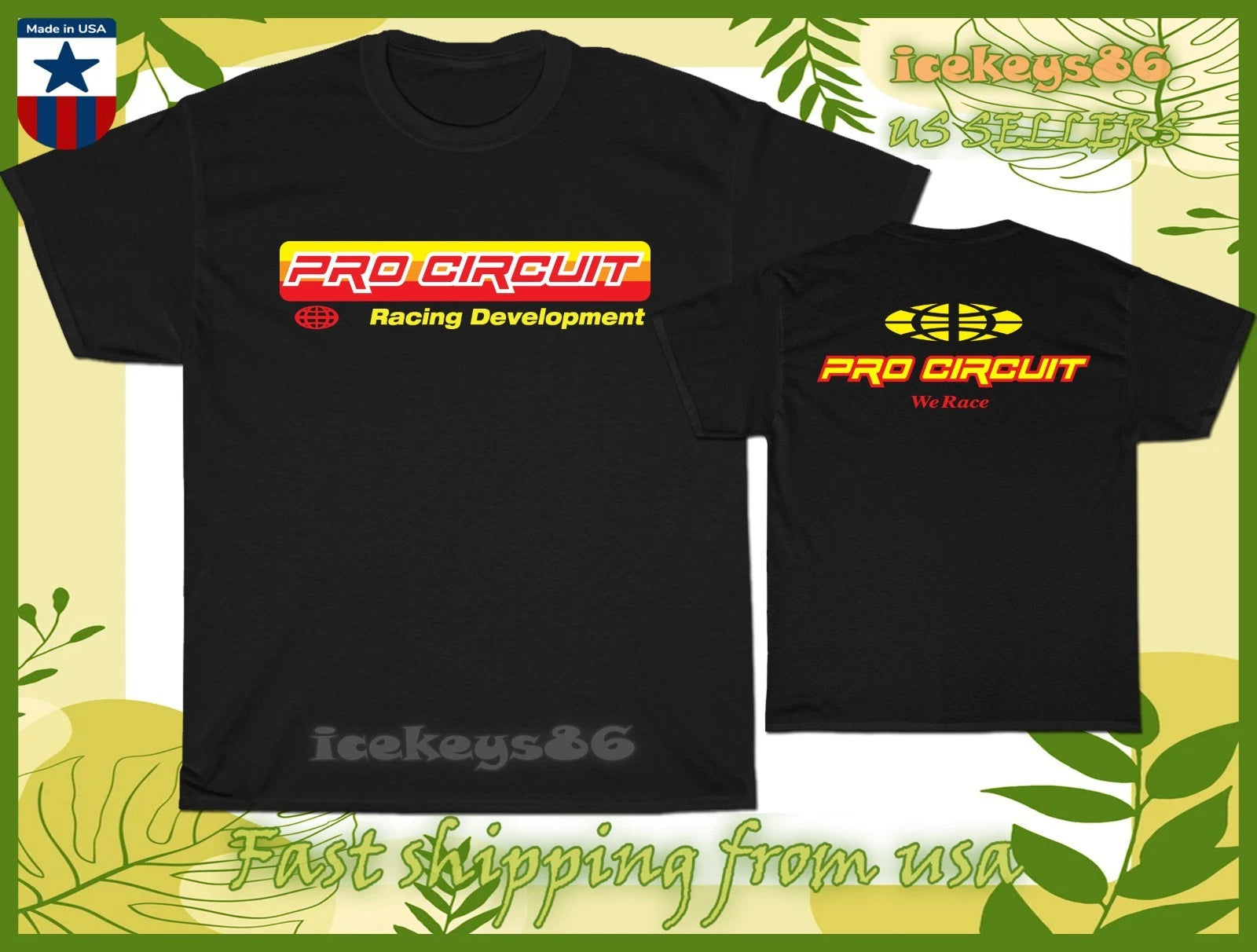 New Tee Pro Circuit Exhaust Racing Logo Men's T-Shirt American Size Cool T-Shirt