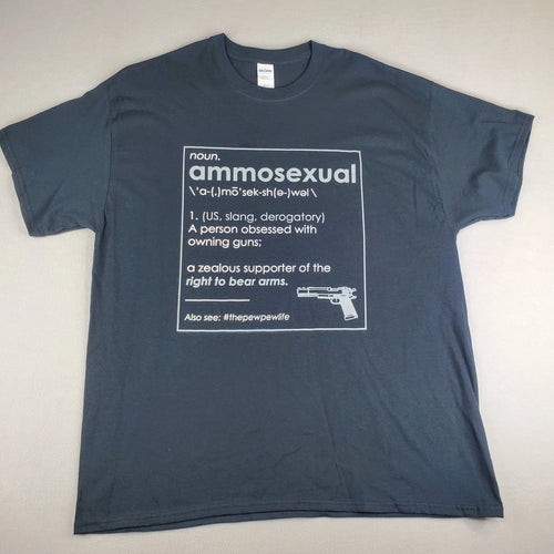 Ammosexual Gun Owner Shirt Mens XL Dark Black Right to Bear Arms Pew Pew Life
