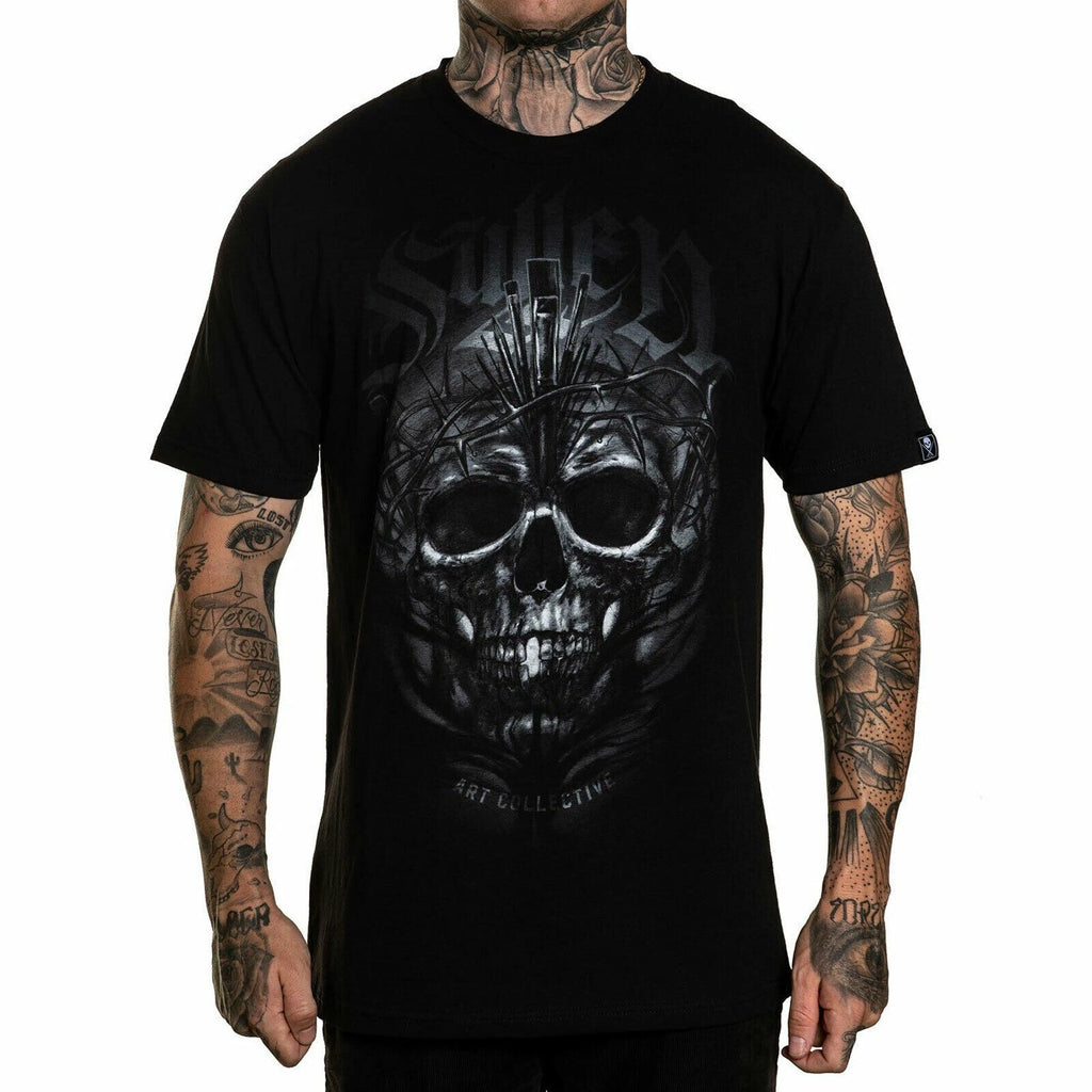 Sullen Pin Up Punk Street Bike Gothic Americana Tattoo Art Mens Tee ELEN SKULL
