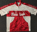 Vtg 80s Reebok Medina Cycling Zip Mesh Spellout Jersey M Soccer Track Sport 90s