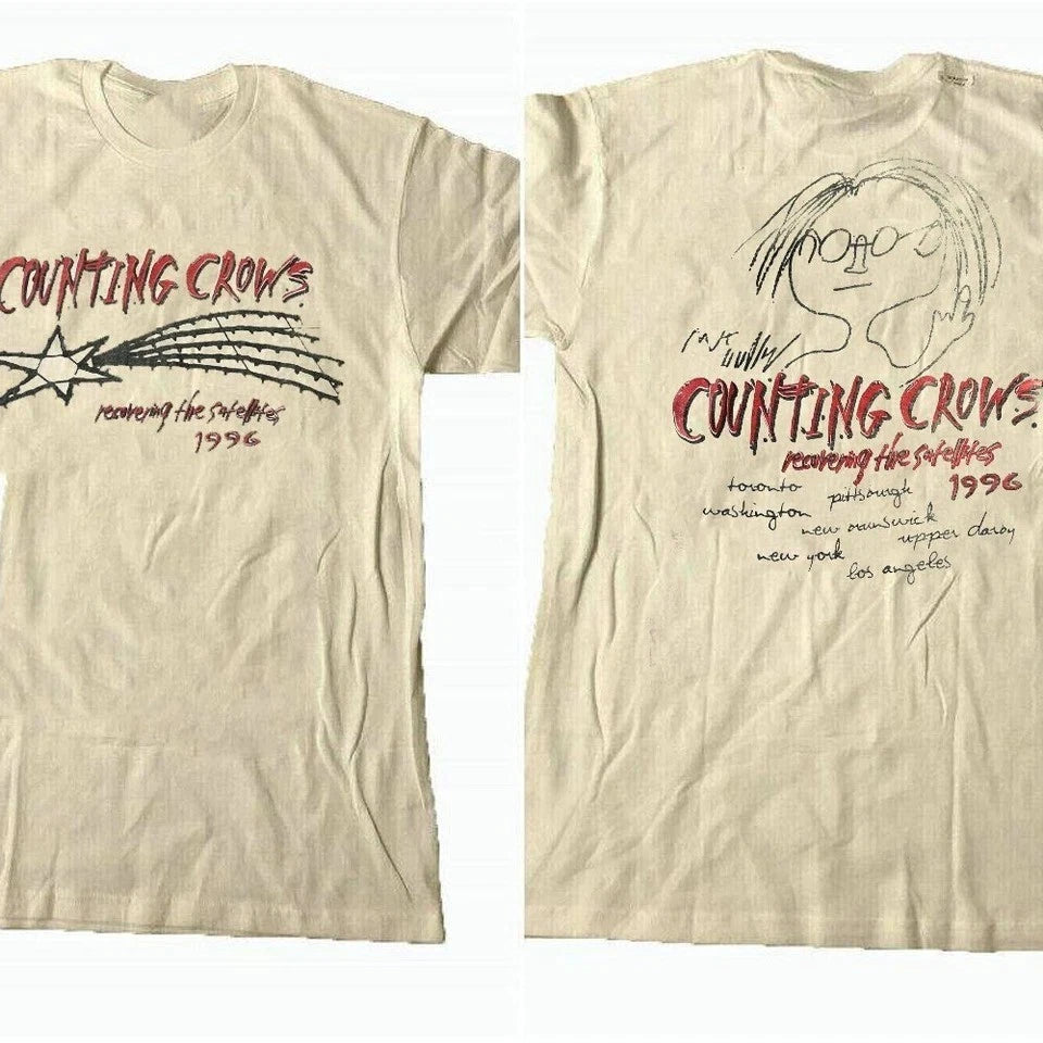 Vtg Counting Crows 1996 2 side Sand Short sleeve Remake T shirt PP2503