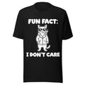 Fun Fact I Don't Care Shirt Funny Cat Sarcastic Meme Office Humor Joke Tee