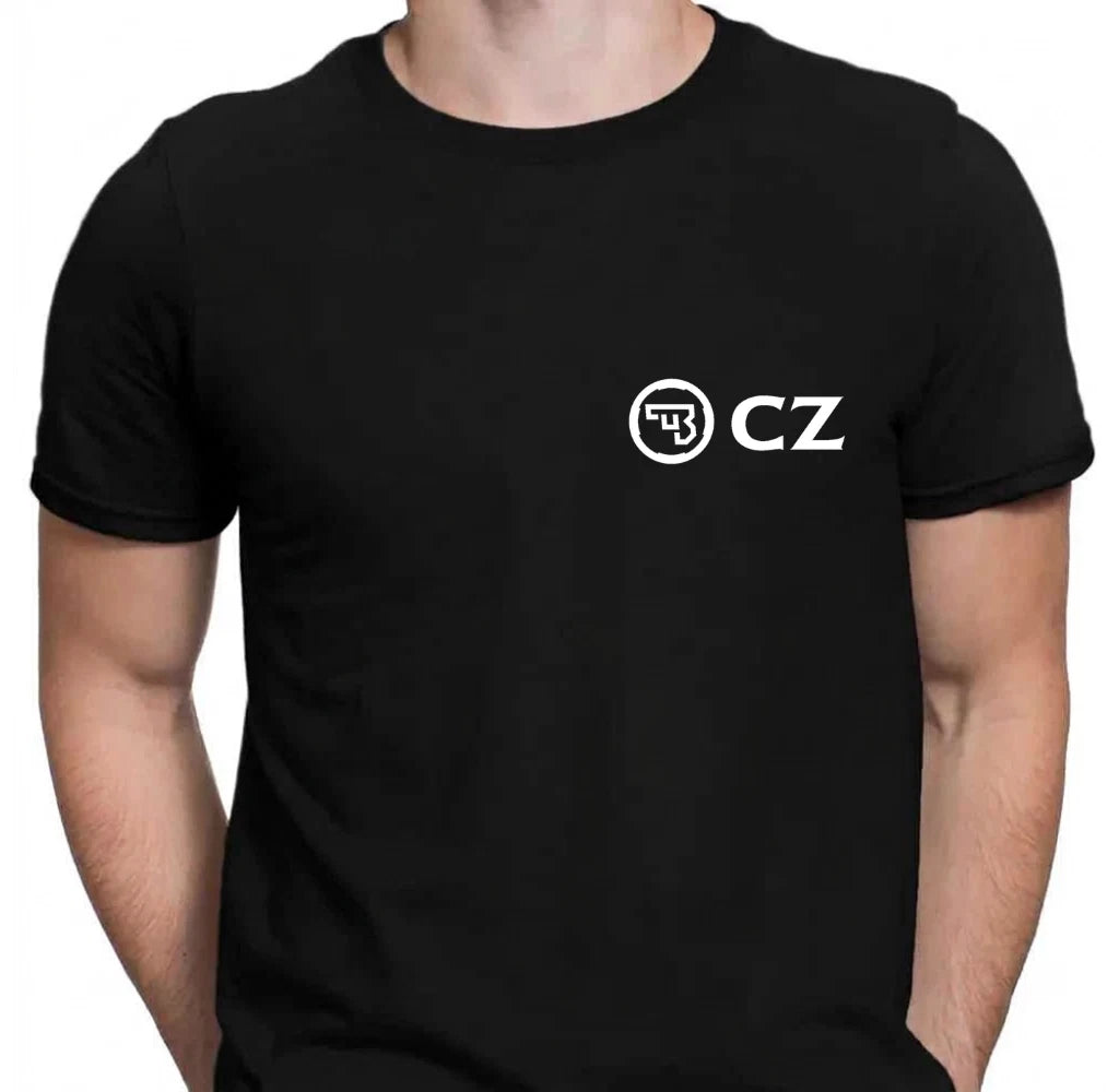 CZ Gun Logo Shirt Black Cotton Tee Streetwear for Fan Gift