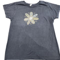 Alstyle Shirt Youth Small Black Yaga Flower Graphic Tee Paisley Boho Retro