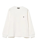 (ASK availability first) Coffee Embroidery Waffle Long Sleeve Cut Sewn Top new