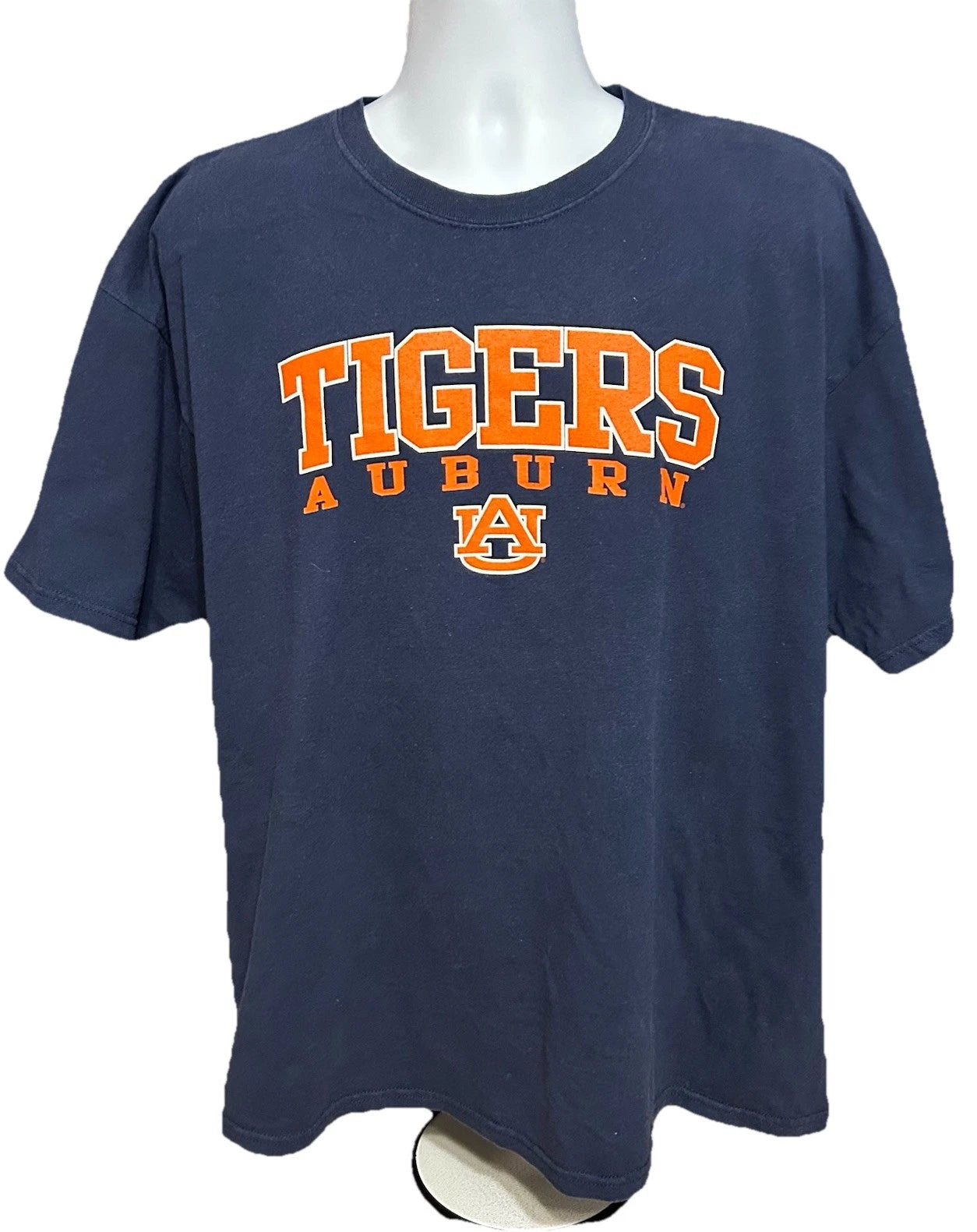 Auburn University Tigers Shirt Men 2XL Navy Blue Front Graphic OVB Tag Cotton