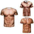 Trendy Men's Fake Muscle Print T Shirts for Casual Party and Daily Activities