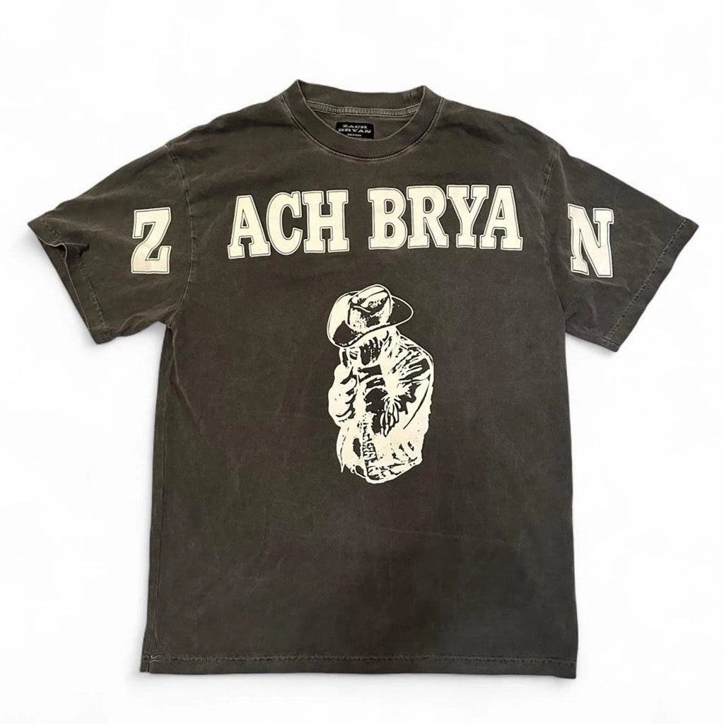 Authentic Zach Bryan T Shirt Cool Faded Gray Adult Medium Official Merch