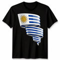 Curled Uruguay Flag ShirtFootball Unisex Tshirt National Pride Gift Tee