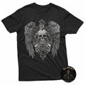 Funny Y2K Grunge Aesthetic Wings Alt Goth Skull Cross Gothic T-Shirt
