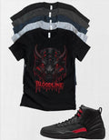 Shirt to match Jordan 12 Bloodline Raging Bull AJ12 Matching Tee Streetwear