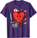 Valentines Day Nurse Heart Funny Nursing Scrub Top RN Women T-Shirt