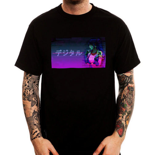 Anime Girl Japanese Vaporwave Aesthetic Printed Cotton Men's T-shirt Top Tee