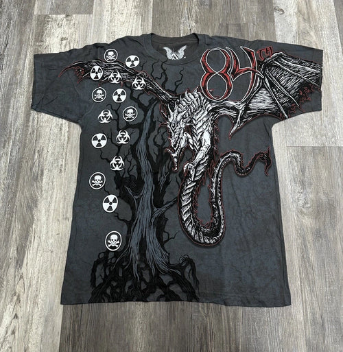 Apprime 84th AOP Y2K Style Grunge Dragon Shirt Sz M Street Wear