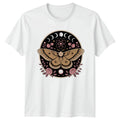 Moth Moon Phases Womens T-Shirt Celestial Witch Spiritual Birthday Gift For Her