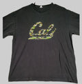 Cali Mens Large Y2K Camo Black T Shirt Delta Heavyweight Tag Vtg Short Sleeve