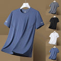 Men's Loose Ice Silk T Shirt Short Sleeve Quick Dry Sports Top for Daily Wear