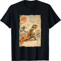 Kawaii Baby Monkey Punch Cute Japanese Macaque Ukiyo-e Art T-Shirt