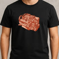 Men's Realistic Engine Technology Motif Cotton T-Shirt Size S to 5XL