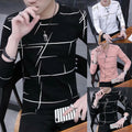 Men T-Shirt Blouse Muscle Top Slim Fit Spring Clothing T Print Teenager