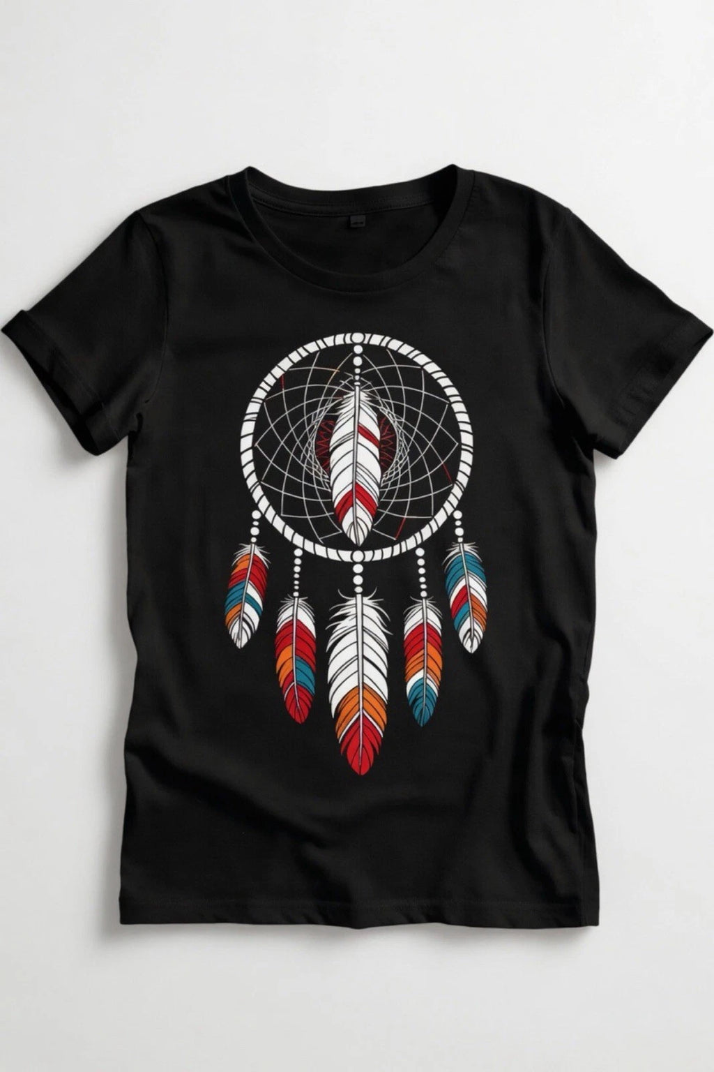 Native American Chief Dreamcatcher T-Shirt - Tribal Feather Boho Graphic Tee