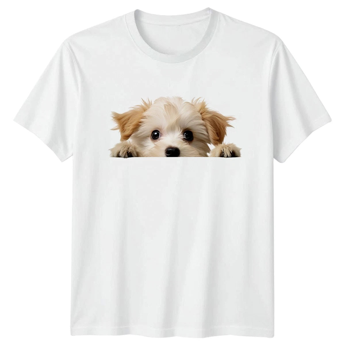 Cute Peeking Puppy Dog T-Shirt Dog Lover Animals Birthday Gift For Him And Her