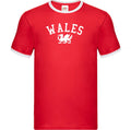 Wales Ringer T-Shirt - Retro Style, Souvenir, Welsh, S-XXL