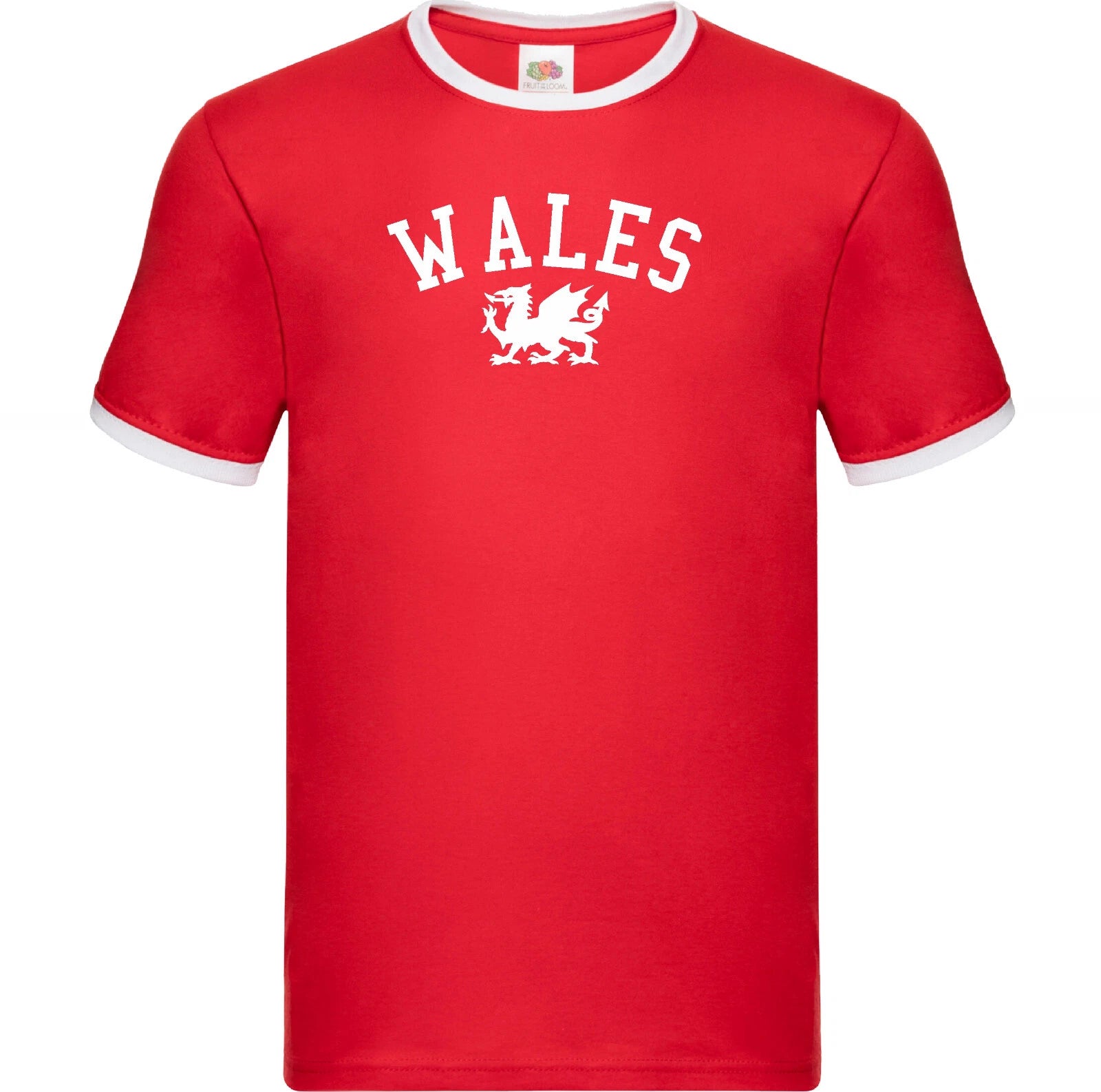 Wales Ringer T-Shirt - Retro Style, Souvenir, Welsh, S-XXL
