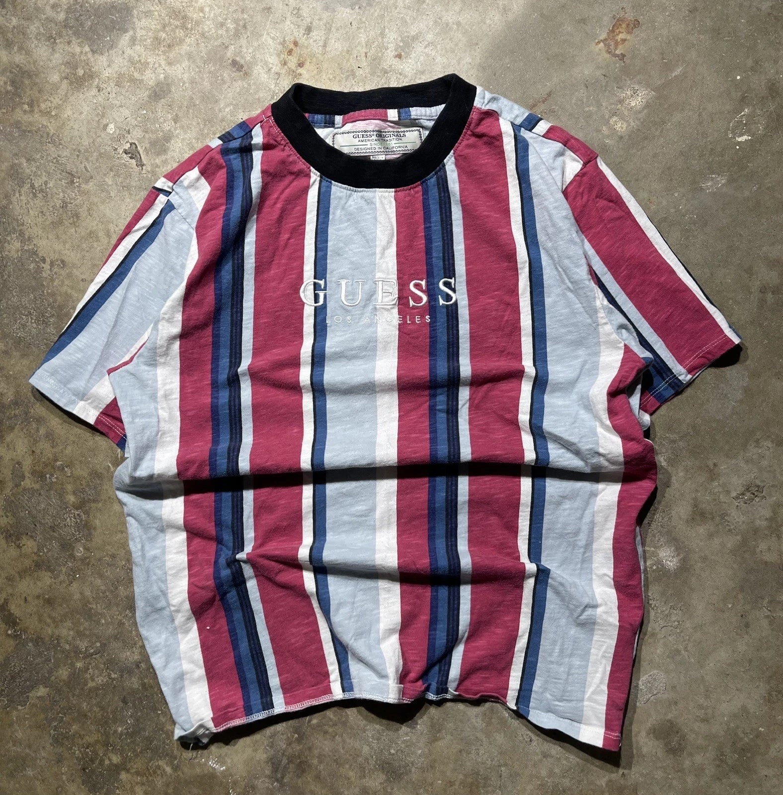 Vintage Guess Striped T-Shirt Size S