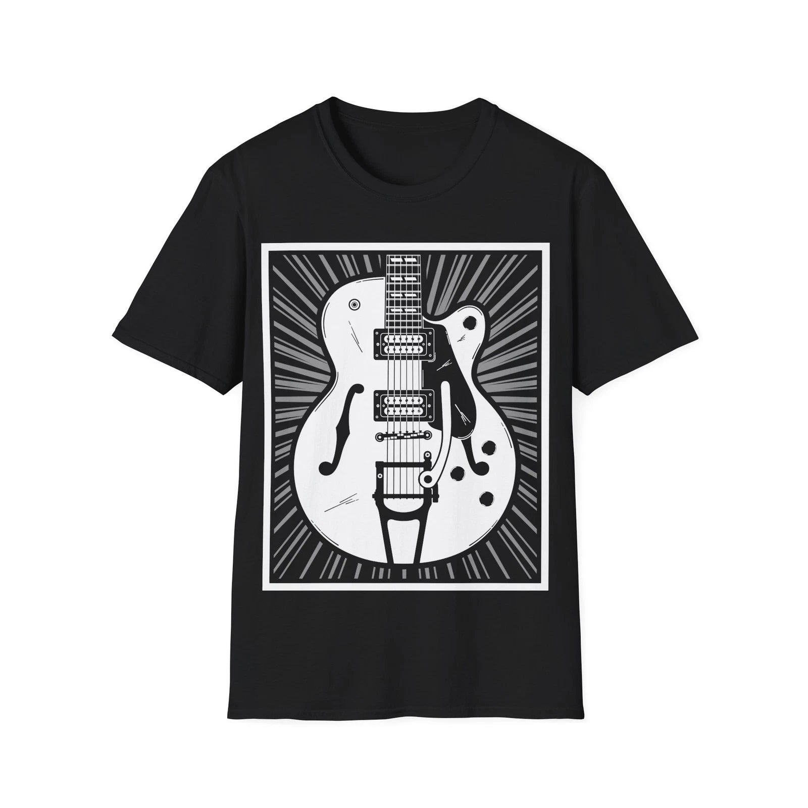 Retro Guitar T-Shirt, Guitarist Tee, Guitar Player Gift, Rock Fan Regular Top