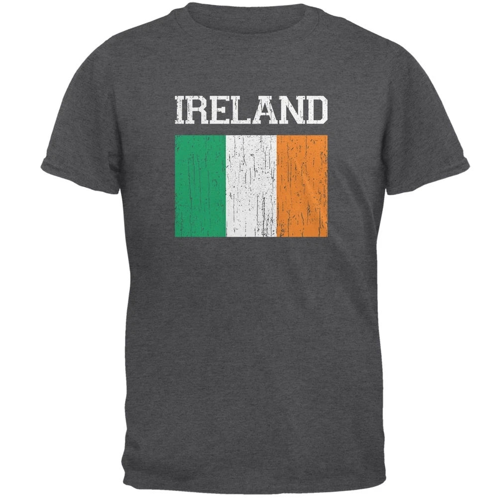World Cup Distressed Flag Ireland Dark Heather Adult T-Shirt